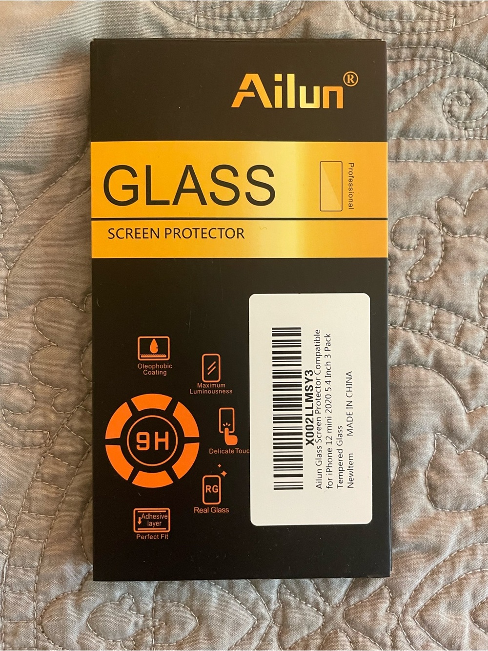 Ailun Black & Yellow Glass Screen Protector iPhone 12 mini